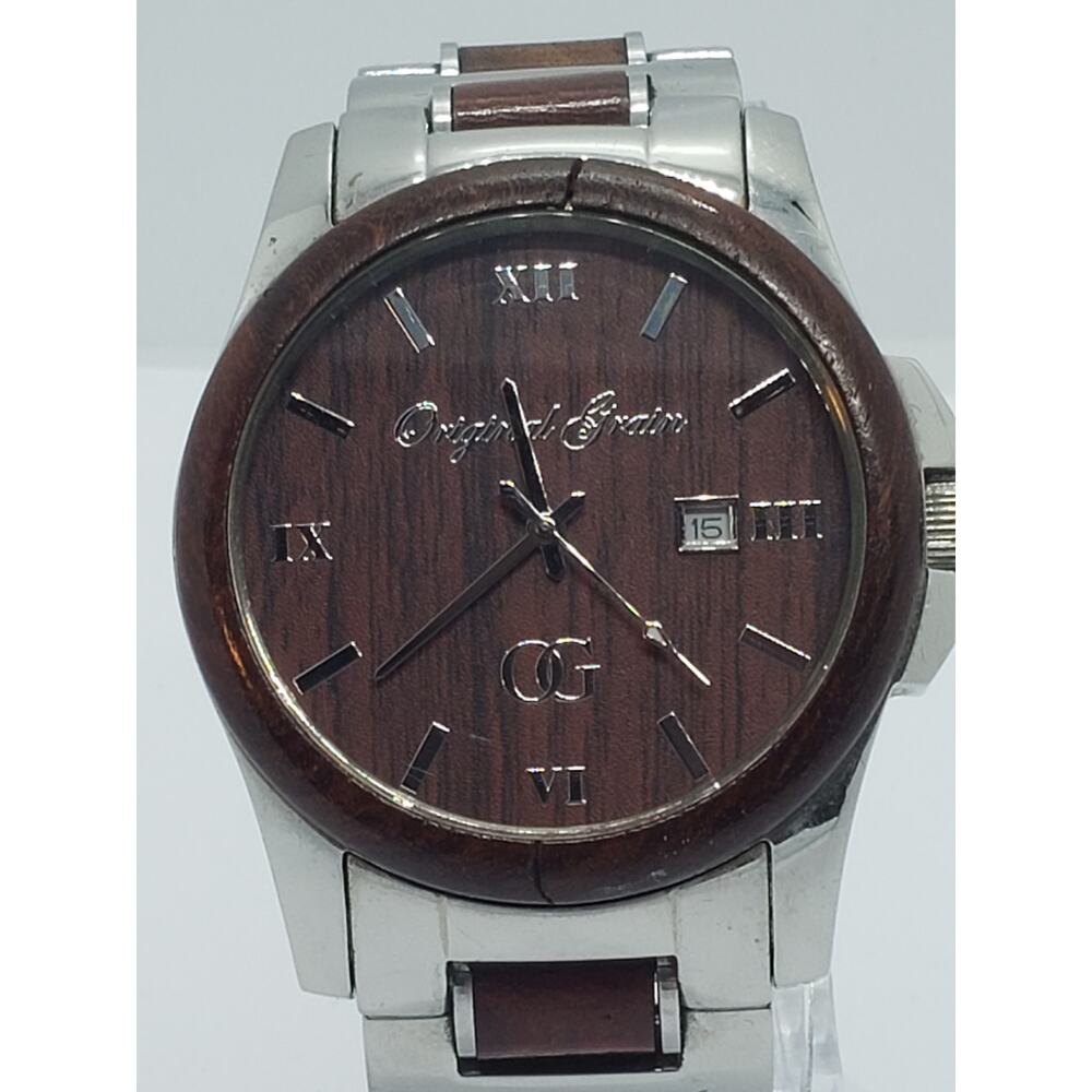 Original Grain Men's Steel Wood Watch 43mm Classic